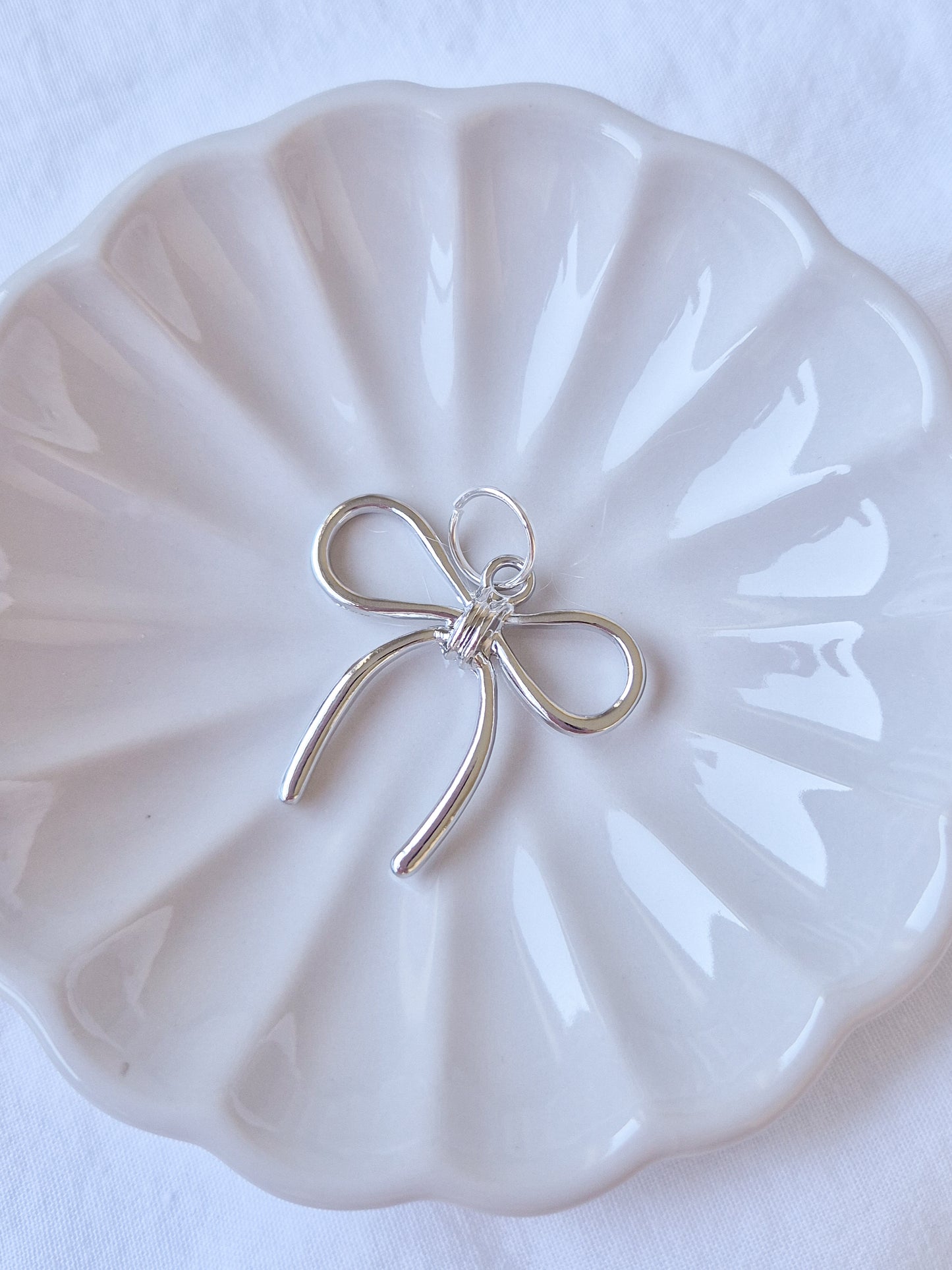 Bow Silver Large Stitch Marker